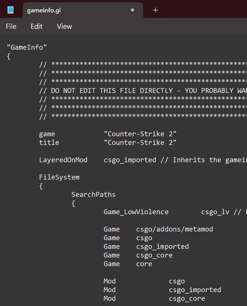 gameinfo.gi example